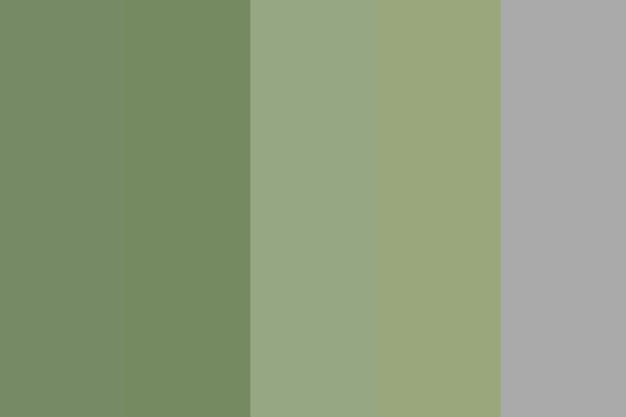 Pasture Green Fern Canopy Hillside Grove and Guaca color palette