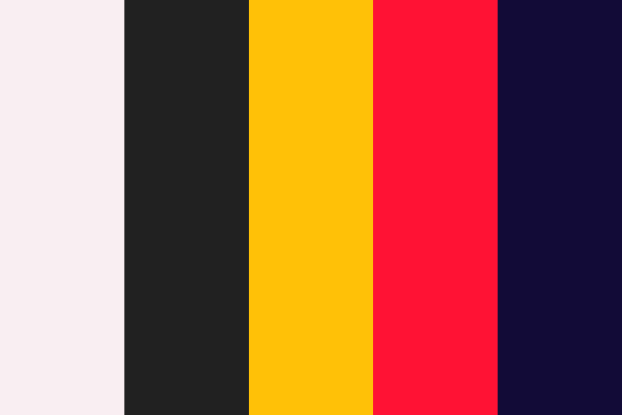 Soft White Black and Vibrant Yellow Pink Dark Blue color palette